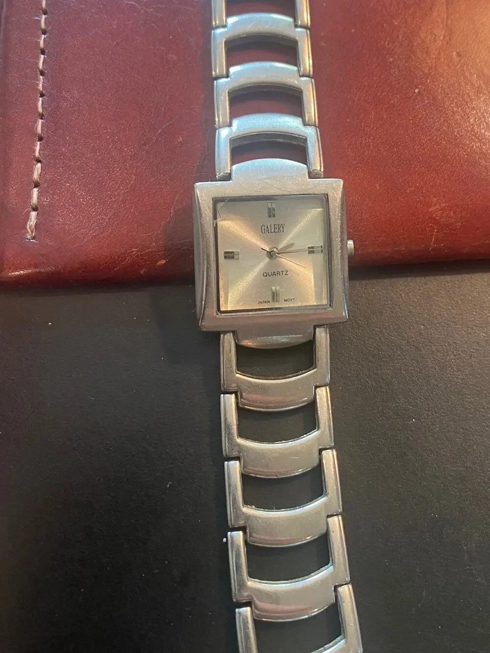 Women's 25mm Gun Metal Tone Galery Watch, Bracelet Band